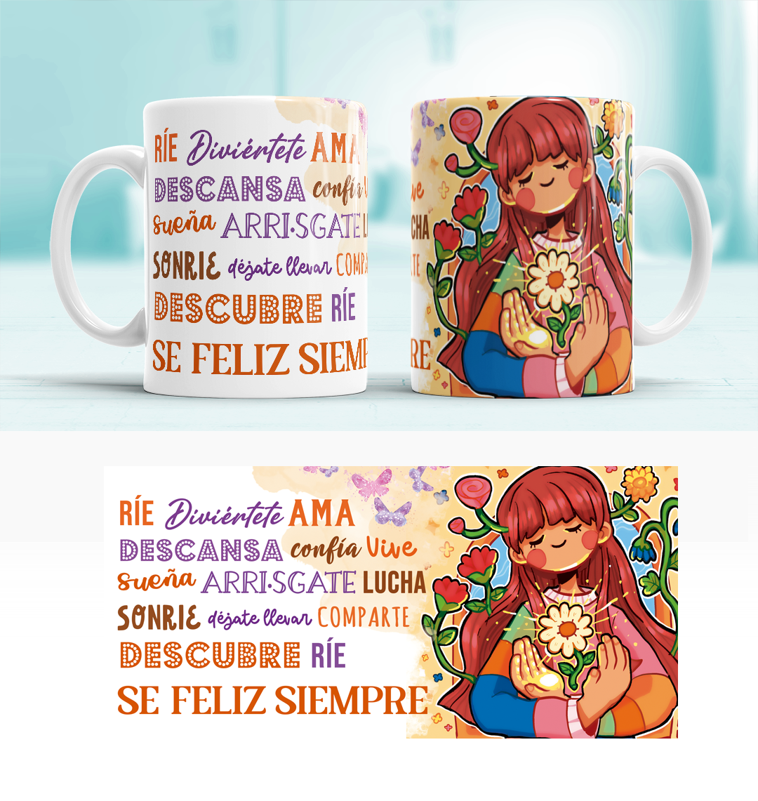 Taza dia de la mujer - se feliz siempre